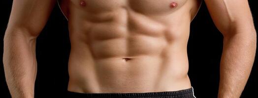A man's torso with no shirt on photo