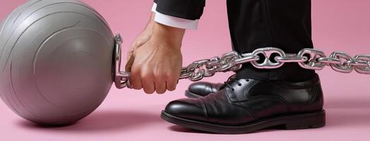 A person in a suit is holding a chain photo
