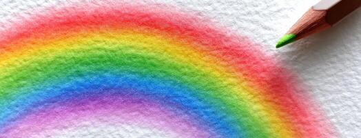 How to draw a rainbow with a pencil photo