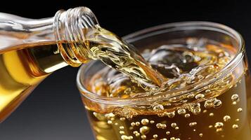 A glass filled with liquid photo
