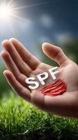 Spf sun protection concept photo