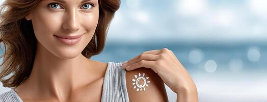 A woman with sun on her arm photo