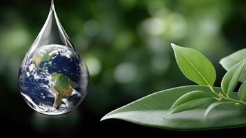 Earth in a drop of water photo