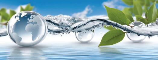 Water and earth with leaves and water photo