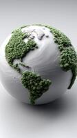 A 3d rendering of a green earth globe photo