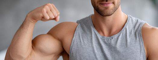 A man flexing his muscles photo