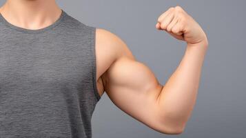 A man showing off his muscles photo