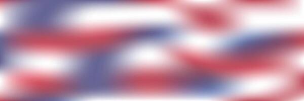 Blurred background with American flag blue white red colors. Gradient soft waves banner with copy space. Happy 4th of July, Independence Day USA, Labor, Patriot backdrop. vector