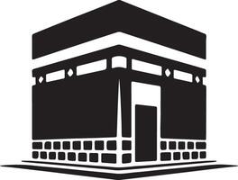 Majestic Kaaba in Mecca A Serene Black and White Illustration of Islams Holiest Site - Professional digital artwork with vibrant colors and detailed composition vector