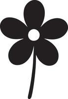 Simple Black and White Flower Illustration A Minimalist Floral Design for Spring, Summer, or Any Season, Evoking Peace and Serenity vector