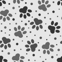 Paws seamles pattern. Footstep pet paw pattern illustration vector