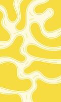 Abstract Yellow Landscape with Winding Creamy Paths and Subtle Curves vector