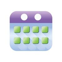 Calendar 3d. Icon for web and apps. Stock Illustraion vector