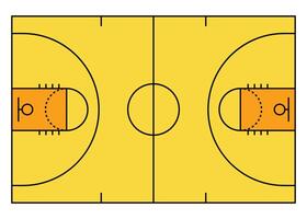 Top view of basketball court line stock illustration vector
