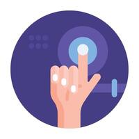 Virtual Technology. Touchscreen. Icon for Web and Apps. Stock Illustration vector