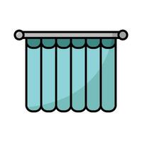 Simple Shower Curtain Icon Line Style vector