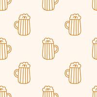 Frothy Beer Mug Seamless Pattern vector