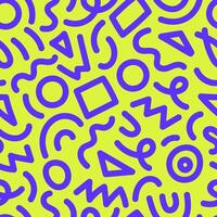 Memphis Line Shapes Seamless Pattern vector