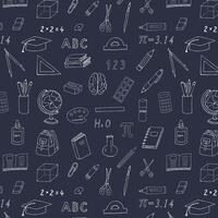 Back to school doodles seamless pattern vector