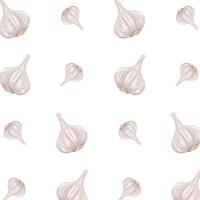 Garlic Seamless Pattern for Food and Kitchen Design vector