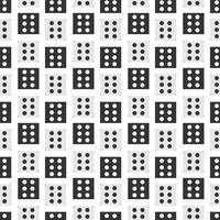 Seamless casino dice pattern with black and white lucky dices. Gambling cubes background vector