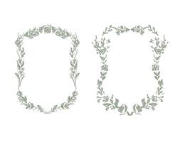 Floral Frame border classic vintage style hand drawn illustration. Oval frame sketch for invitations, wedding decor, menu, monogram, paper, print. Elegant backgrounds template for design vector