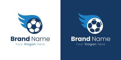 Modern And Bold Soccer Ball Logo With Motion Lines Design Template Style vector