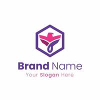 Elegant Bird Within Hexagon Shape Presents a Modern and Abstract Logo Design vector