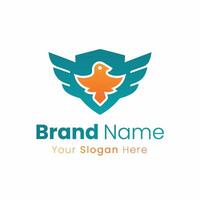 A Modern Elegant Logo Design with Bird and Shield Elements Illustration vector