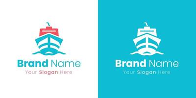 Modern Logo Design With The Image Of A Ship On The Waves vector