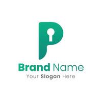 Creative Logo Design Idea Featuring Letter P with Hidden Keyhole Symbol vector