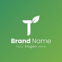 Modern Logo Design Combining Initial Letter and Leaf Elegant and Beautiful Style vector