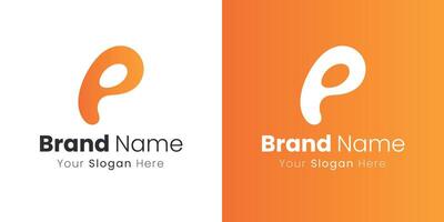 Modern Abstract Letter P Logo Design Orange and White Color Combination vector