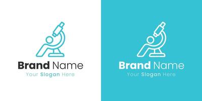 Microscope Inspired Modern Logo Design Showcasing Science and Analytical Precision Perfectly Blended vector