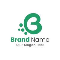 Fresh Green Organic Logo Symbol Combining Letter B with Abstract Design Elements vector