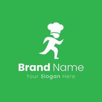 Creative Chef On The Run Logo Design Symbol For A Fresh Concept vector