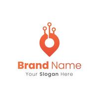 A Location Pin Icon Logo Concept for a Modern Technology Business vector
