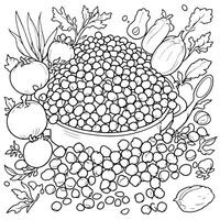 Vegetables And Legumes For Your Table An Interesting Coloring Page Activity vector