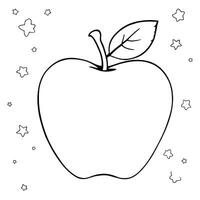 Apple Coloring Page A Fun and Educational Activity for Young Learners vector