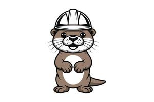 builder otter illustration vector