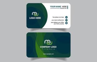 Trendy Green Business Card Design vector