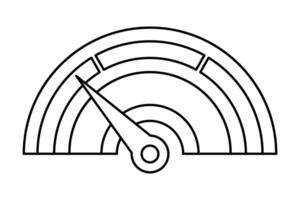 Hand drawn cute outline illustration of rating scale. Flat speedometer with three levels line art doodle. Credit score icon. Bad assessment. Measuring financial risks. Quality bar. Isolated. vector