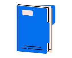 Hand drawn cute illustration of folder with documents. Flat corporate file archive doodle. Planning or time management icon. Paper office data. Backup or system organizer. Isolated. vector