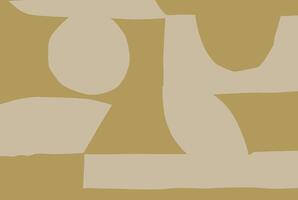 Abstract art background with shape form drawing in yellow and beige color vector
