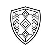 Black and White Geometric Shield Design Abstract Pattern vector
