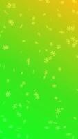 Abstract Green Yellow Gradient Background Falling Snowflakes Vertical Display video