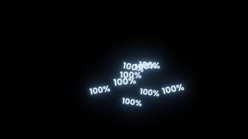 A Set of Exploding one hundred percent Text Overlay Animations on Black video