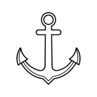 Simple black and white illustration of a classic anchor symbol for nautical concepts vector