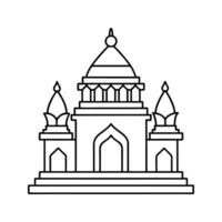 Line Drawing Indian Palace Architecture Temple Design vector