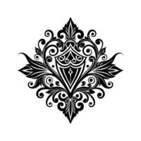 Elegant black and white ornamental design featuring flourishes and intricate decorative elements vector
